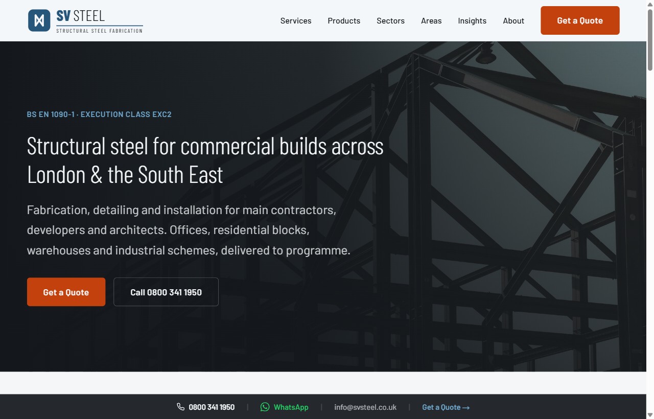 SV Steel website